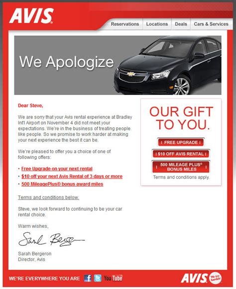 avis customer service email.